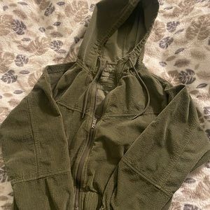 Forest Green corduroy American Eagle bomber jacket